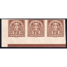 1921 AUSTRIA Sg N379B 75h BROWN UN MOUNTED MINT STRIP OF 3 (B39)