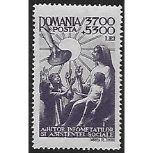 Mi 1022: 3700 L. + 5300 L. slate-violet Social Relief Fund.