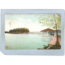 Rhode Island Woonsocket Postcard Pleasure Island & Hoag Lake~1238