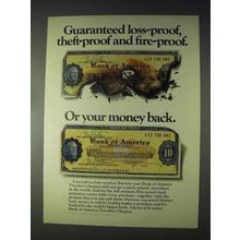 1970 Bank of America Travelers Cheques Ad - Fire-Proof