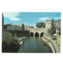 PULTENEY BRIDGE & RIVER AVON, BATH. unused postcard by Johnsons of Bath =