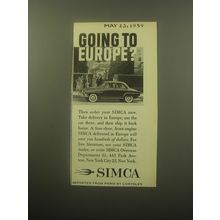 1959 Simca Car Ad - Going to Europe?