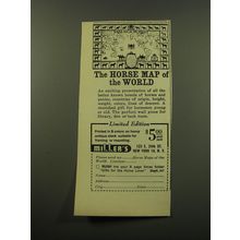 1960 Miller's Horse Map of the World Advertisement