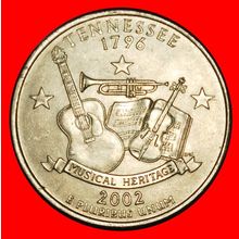 Ⰶ MUSIC 1796: USA★ 1/4 DOLLAR 2002P! WASHINGTON (1789-1797)★LOW START★NO RESERVE
