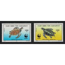Turkish Cyprus WWF Turtles Two stamps 1992 MNH SG#335 MI#334-335 Sc#327-338