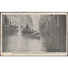 Canot Automobile, Rue de l'Université, Paris Inonde, 1910 - Taride CPA