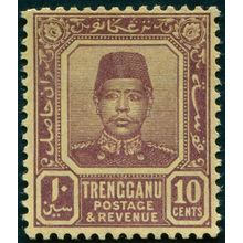 Trengganu 1910 10c purple on yellow SG9 unused