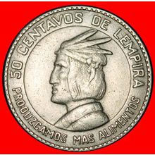Ⰶ USA 1821: HONDURAS ★ 50 CENTAVOS DE LEMPIRA 1973 FAO! ★LOW START★NO RESERVE