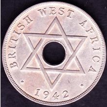 1942 British West Africa 1 Penny Coin