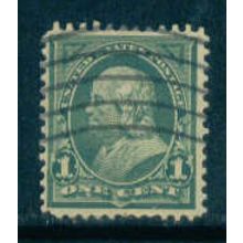 Used 279 1c Benjamin Franklin Just Clears M04323