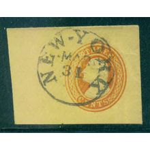 Used U10 3c George Washington Very Fine UnderInked Left Side Cut Square C1078