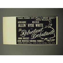 1956 The Reluctant Debutante Play Advertisement - Fast, funny hit!