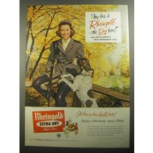 1956 Rheingold Beer Ad - My beer is Rheingold - the Dry beer! - Hunting