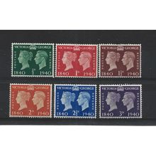 GB.Centenary of First Adhesive Postage Stamps set of 6.Mounted Mint.Jul25c