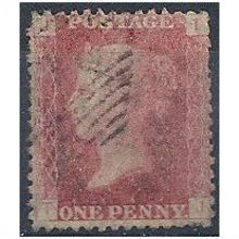 1858 SG43 1d Red Plate 140 Good/Fine Used "IJ"