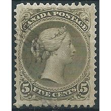 Canada 1875 SG63 5c Olive-Green Fine Used .. ..