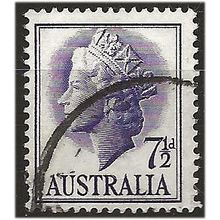 Australia 1957 SG282b 7 1/2d Violet Fine Used . ..