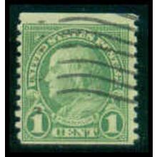 Used 597 1c Benjamin Franklin Barely Clears M09647