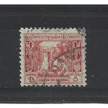 Burma.SG103 1a Bell,Mingun Pagoda (Red).Fine Used.Jul25k