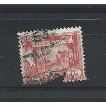 Burma.SG128 4a Elephant hauling log (Red).Fine Used.Jul25f