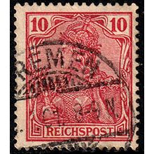 Germany 1900 Germania 10Pfg Used Stamp Reichspost .