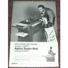 1968 Apeco Super-Stat Copymaker Ad w/ Arnold Palmer!