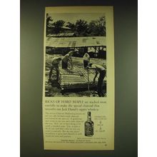 1964 Jack Daniel's Whiskey Ad - Ricks of hard maple are stacked most carefully