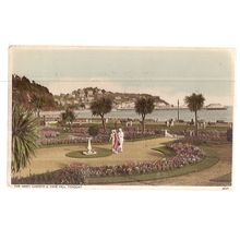 TOR ABBEY GARDENS & VANE HILL, TORQUAY, DEVON used vintage postcard 1949 pm /