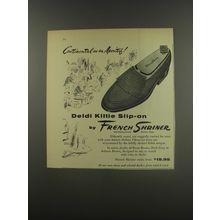 1956 French Shriner Deldi Kiltie Slip-On Shoes Ad - Continental as an Aperitif!