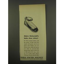 1956 Saks Fifth Avenue Claire McCardell Baby Shoes Advertisement