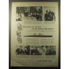 1959 United States Lines Cruise Ad - Wine, dine and unwind