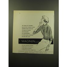 1959 I. Magnin Sweater by Ballantyne's Advertisement - The cream of cashmere