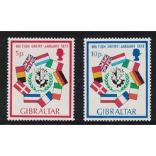 Gibraltar Flags Britain's Entry into EEC 2v 1973 MNH SG#308-309 Sc#294-295