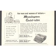 Remington Quiet-riter Typewriter :- Original Vintage 1955 Advert ~ POST FREE
