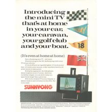 SUNKYONG mini portable TV : - Original Vintage 1988 Advert ~ POST FREE