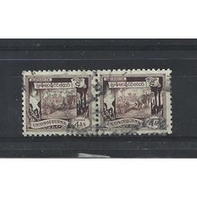 Burma.SG108 4a Elephant hauling log (Brown) Pair.Fine Used.Jul25b