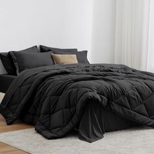 Love'S Cabin King Size Comforter Set Black, 7 Pieces King Bed in a Bag, All Seas