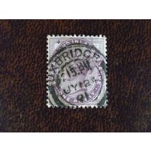 1881 GB Queen Victoria SG172 1d lilac used stamp date Uxbridge July 24 1901