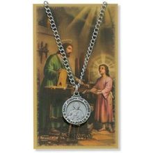 St. Joseph The Worker Necklace with Laminated Prayer Card and 2 Free Prayer Card