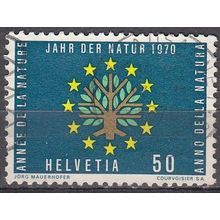 Helvetia 1970 Michel 932 O Cote (2009) 0.70 € Année de la nature Cachet rond