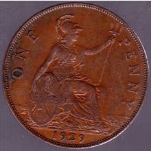 1929 Great Britain 1 Penny Coin