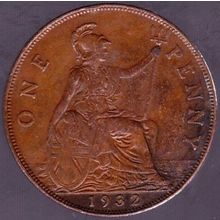 1932 Great Britain 1 Penny Coin