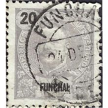 FUNCHAL, King Carlos I, Republica, grey 1897, 20reis