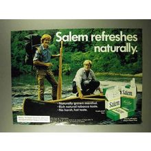 1974 Salem Cigarettes Ad - Refreshes Naturally - Canoe