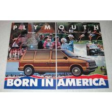 1986 Plymouth Voyager Minivan Ad - Born in America