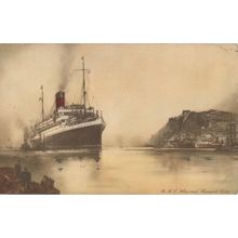 RMS Alaunia Cunard Line Ship Rare Antique Postcard