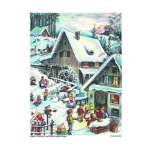 ADV804 - Sellmer Advent - Small Woodland Cottage - 11.75"H x 8.25"W x .1"D