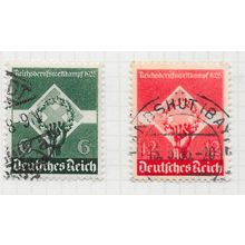 GERMANY 1935 EMPIRE SET COMPETITION OCCUPATIONAL FIST SWASTIKA USED Mi 571 572