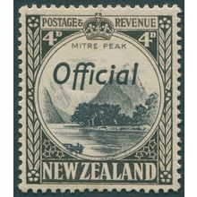New Zealand 1942 4d black & sepia Perf 14x14½ Official SGO126c MNH