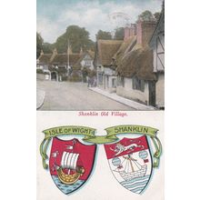 EC334 SHANKLIN OLD VILLAGE. HERALDIC . PRINTED P/C